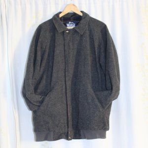 Vintage Woolrich Gray Wool Plaid Lined Zip Bomber Jacket 15098 Men's Large Long